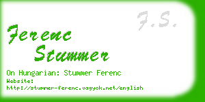 ferenc stummer business card